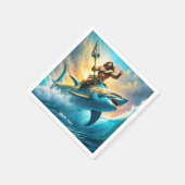 Serviette En Papier Imaginaire mignon Dieu grec Vivid requin (Coin)