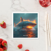 Serviette En Papier Imaginaire mignon feu requin mer (En situation)