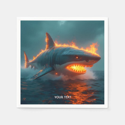 Serviette En Papier Imaginaire mignon feu requin mer (Devant)