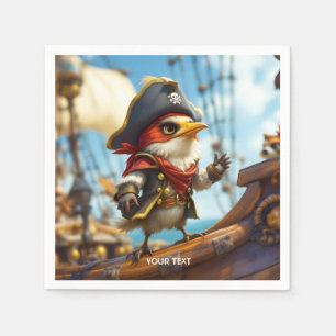 Serviette En Papier Imaginaire mignon oiseau capitaine Pirate