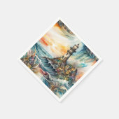 Serviette En Papier Imaginaire mignon phare Vivid tempête de dessin (Coin)
