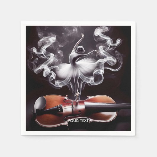 Serviette En Papier Imaginaire Mignonne Danser Ballerina Violon (Devant)