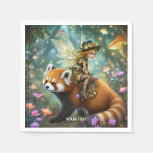 Serviette En Papier Imaginaire mignonne fille équitation Panda