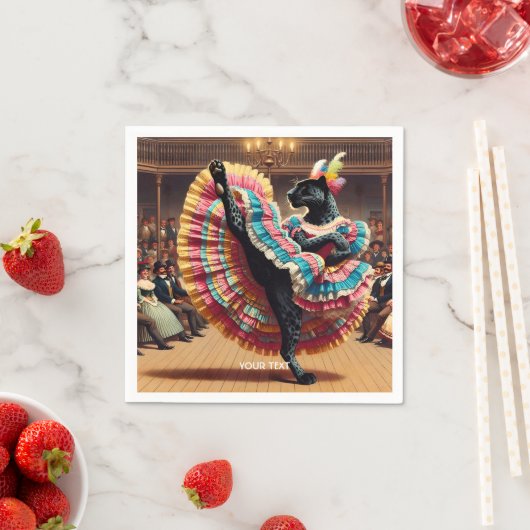 Serviette En Papier Imaginaire Mignonne Panthère Danseuse Foule (En situation)