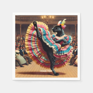 Serviette En Papier Imaginaire Mignonne Panthère Danseuse Foule