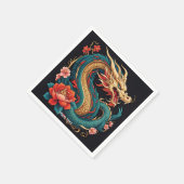 Serviette En Papier Imaginaire mignonne Vivid Bleu Jaune Dragon (Coin)