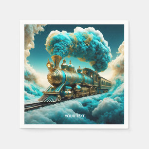 Serviette En Papier Imaginaire Mignons Nuages Turquoise