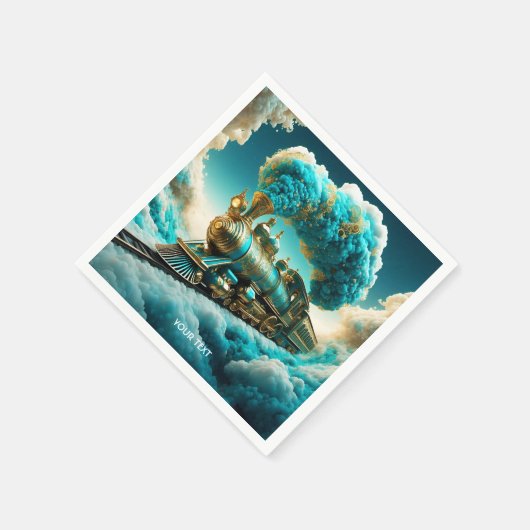 Serviette En Papier Imaginaire Mignons Nuages Turquoise (Coin)