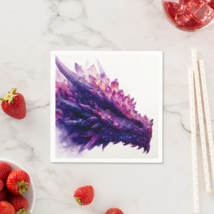 Serviette En Papier Imaginaire mystique Améthyste cristal Dragon Bête