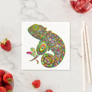 Serviette En Papier Imaginaire psychédélique de Chameleon