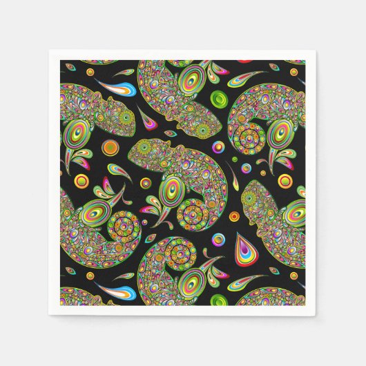 Serviette En Papier Imaginaire psychédélique de Chameleon (Devant)