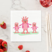 Serviette En Papier Imaginaire rose mignon Créatures Aliens lunaires (En situation)