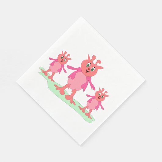 Serviette En Papier Imaginaire rose mignon Créatures Aliens lunaires (Coin)
