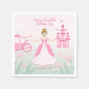 Serviette En Papier Imaginaire rose princesse fête d'anniversaire