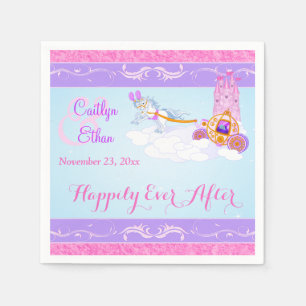 Serviette En Papier Imaginaire rose, violet Mariage Fairytale serviett