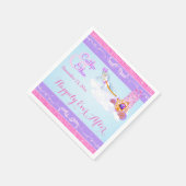 Serviette En Papier Imaginaire rose, violet Mariage Fairytale serviett (Coin)