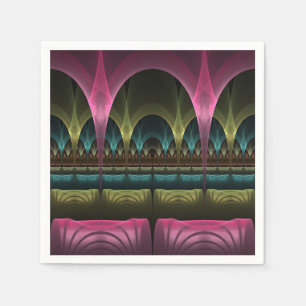 Serviette En Papier Imaginaire spécial Motif Abstrait coloré Fractal