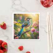 Serviette En Papier Imaginaire Turquoise à ailes vert (En situation)