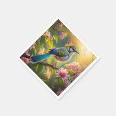 Serviette En Papier Imaginaire Turquoise à ailes vert (Coin)