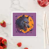 Serviette En Papier Imaginaire Werewolf Moon Halloween (En situation)
