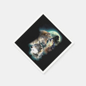 Serviette En Papier Imaginaire Wolf Moon Mountain (Coin)