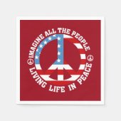 Serviette En Papier Imaginez la paix (Devant)