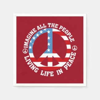 Serviette En Papier Imaginez la paix