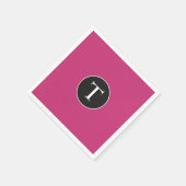 Serviette En Papier Imital rose et blanc (Coin)