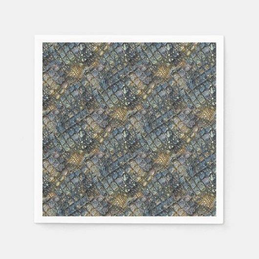 Serviette En Papier Imitation peau de crocodile. Poster de animal. (Devant)