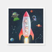 Serviette En Papier Immense Collage photo | 1er Anniversaire Rocket Sp (Devant)