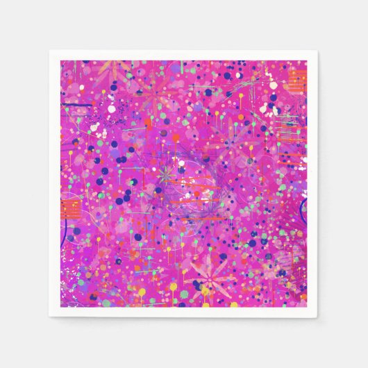 Serviette En Papier Impression abstraite Jubilé Magenta (Devant)