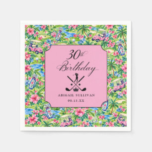 Serviette En Papier Impression anniversaire 30 ans golf Préparé Rose V