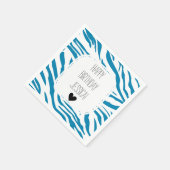 Serviette En Papier Impression Aqua et White Zebra (Coin)