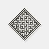 Serviette En Papier Impression art déco monochrome (Coin)