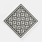 Serviette En Papier Impression art déco monochrome (Coin)