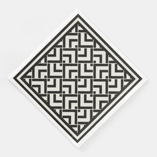 Serviette En Papier Impression art déco monochrome (Coin)