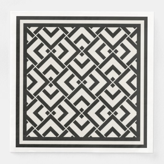 Serviette En Papier Impression art déco monochrome (Devant)