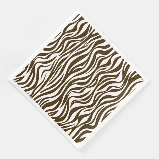 Serviette En Papier Impression Brown de la peau Zebra (Coin)