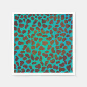 Serviette En Papier Impression Brown et Turquoise dalmate (Devant)