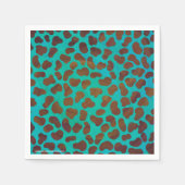 Serviette En Papier Impression Brown et Turquoise dalmate (Devant)