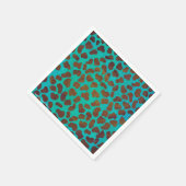 Serviette En Papier Impression Brown et Turquoise dalmate (Coin)