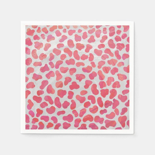 Serviette En Papier Impression dalmate rose et blanc (Devant)