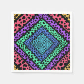 Serviette En Papier Impression d'animal guépard arc-en-ciel géométriqu (Devant)