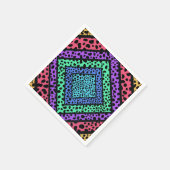 Serviette En Papier Impression d'animal guépard arc-en-ciel géométriqu (Coin)