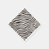 Serviette En Papier Impression d'animal Moderne Mariage Blanc & Noir  (Coin)