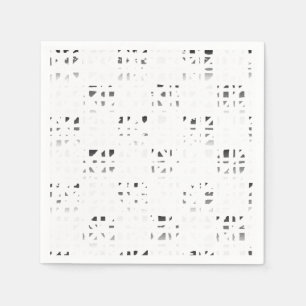 Serviette En Papier Impression d'art noir, blanc et gris 2 serviettes