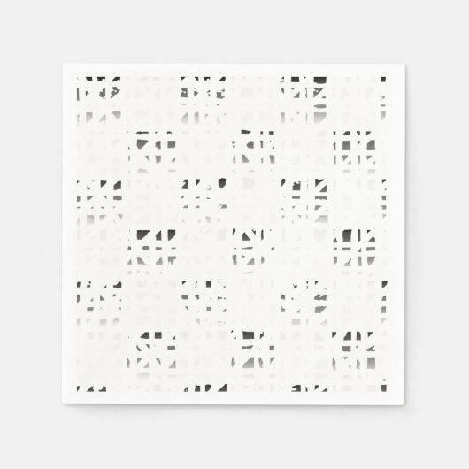 Serviette En Papier Impression d'art noir, blanc et gris 2 serviettes (Devant)