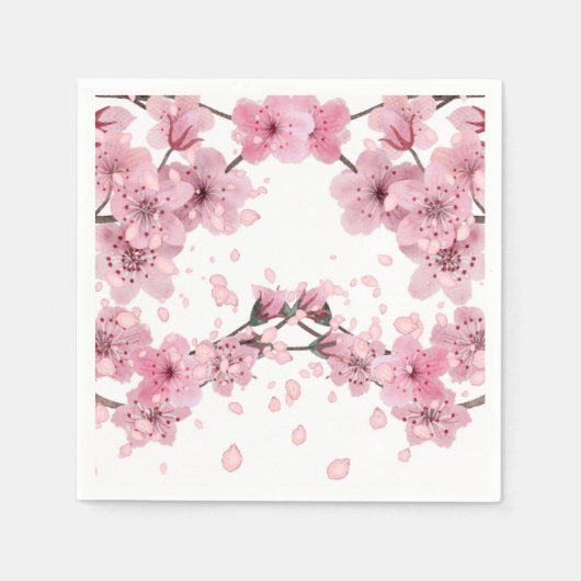 Serviette En Papier Impression de fleurs de cerisier (Devant)