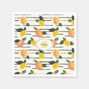 Serviette En Papier Impression de fruit de mangue Corail Jaune sur Ivo