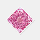 Serviette En Papier Impression de gérbera bloc - nuances de rose (Coin)